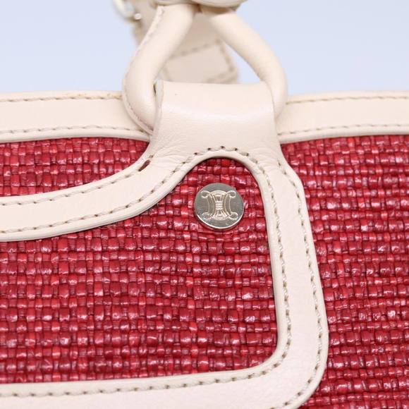 CELINE Boogie bag Hand Bag Straw Red Auth yk13094 - Picture 14 of 16